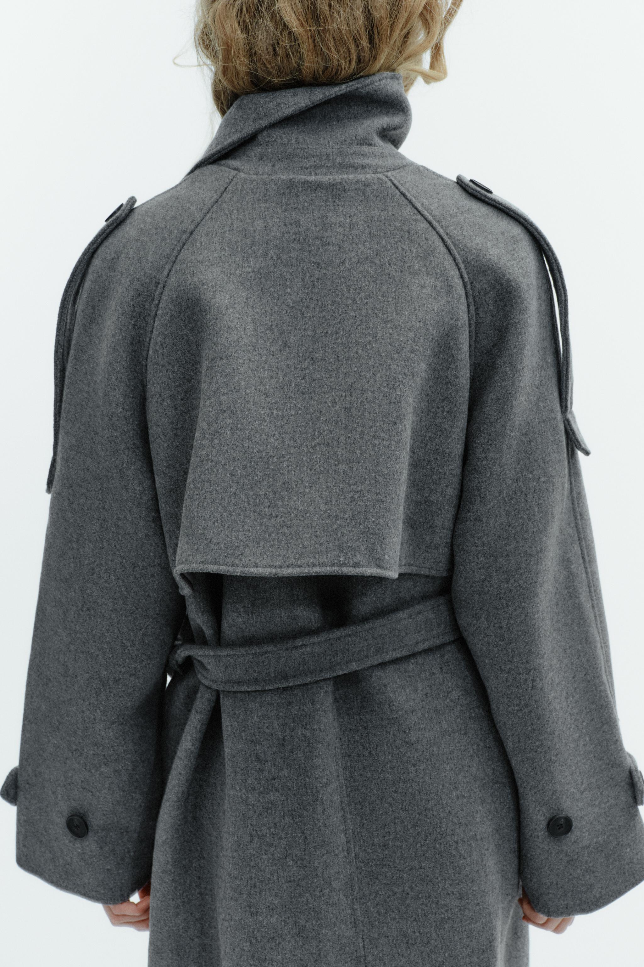 DOUBLE-BREASTED BELTED COAT WITH LOOPS